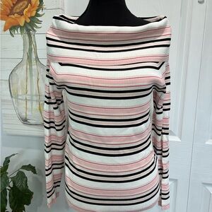 White House Black Market Striped Knit Top